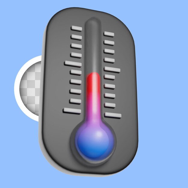 Ilustración 3D del termómetro para comprobar la temperatura