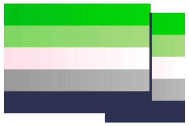 Ilustración aislada de la bandera del orgullo aromático