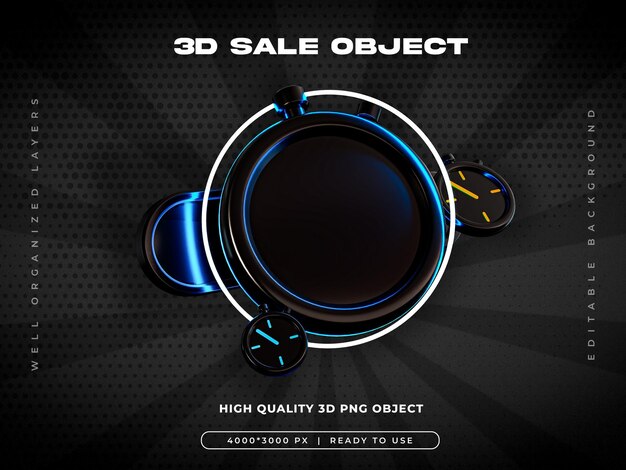 Ilustración aislada de rendimiento 3D del objeto de venta