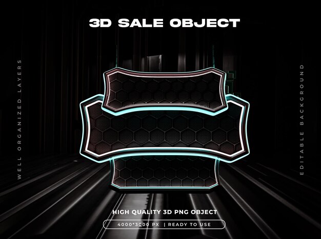 Ilustración aislada de rendimiento 3D del objeto de venta