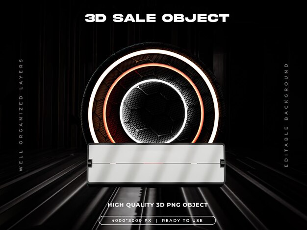 Ilustración aislada de rendimiento 3D del objeto de venta