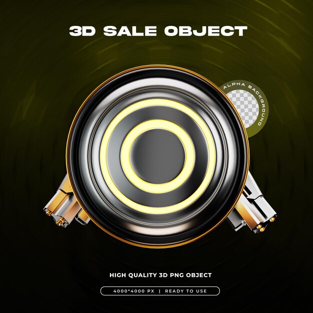 Ilustración aislada de rendimiento 3D del objeto de venta