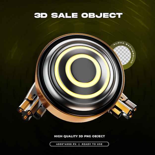 Ilustración aislada de rendimiento 3D del objeto de venta