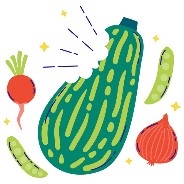 Ilustración de alimentos saludables aislados