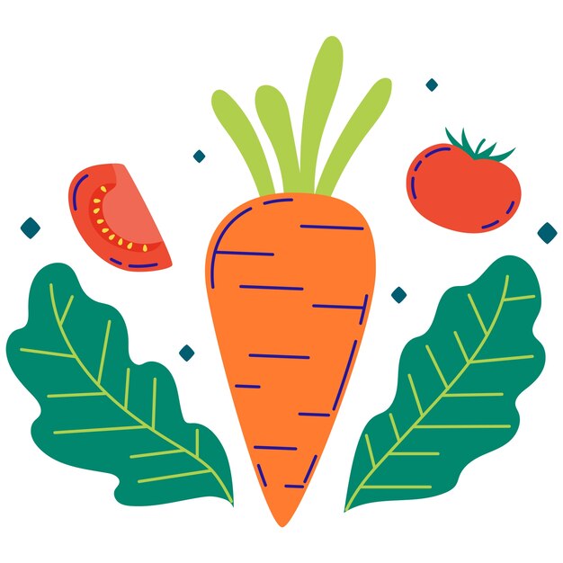 Ilustración de alimentos saludables aislados