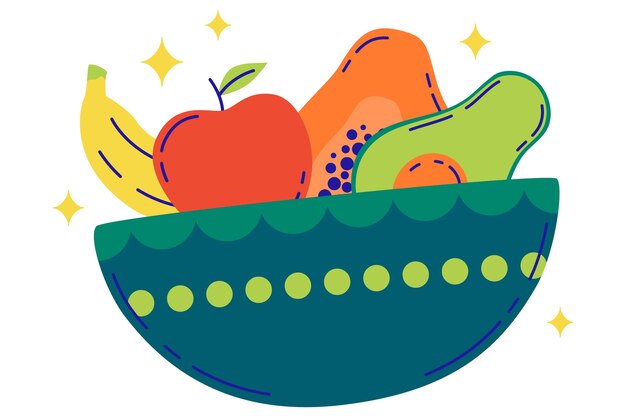Ilustración de alimentos saludables aislados