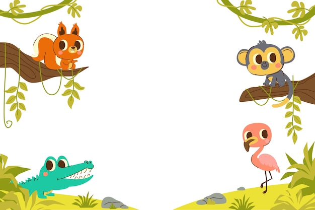 Ilustración de animales de dibujos animados