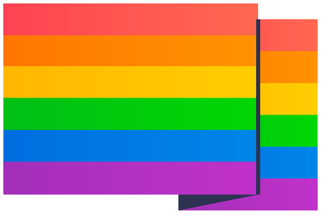 Ilustración de la bandera estándar del orgullo del arco iris aislada