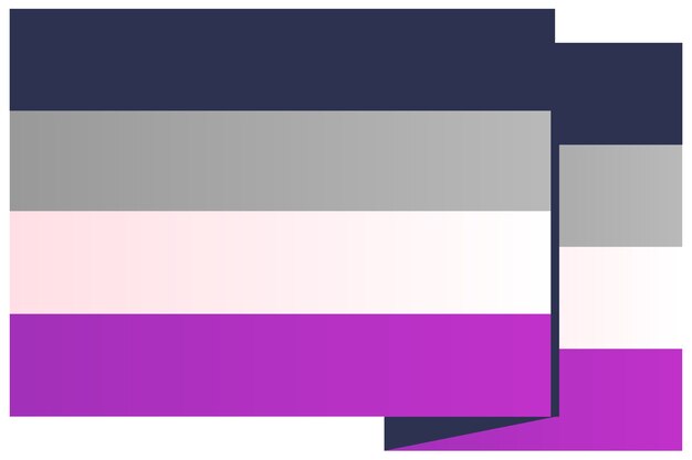 Ilustración de la bandera del orgullo asexual aislada