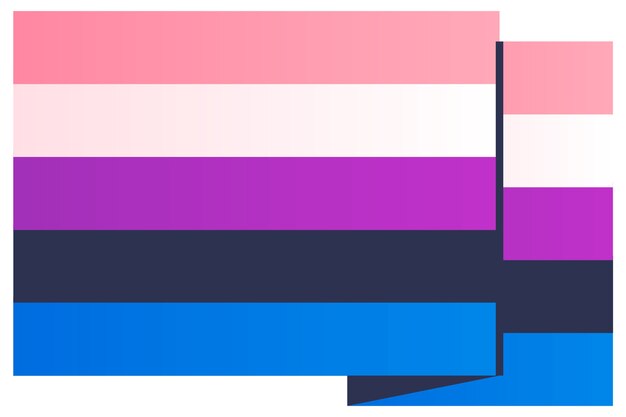 Ilustración de la bandera del orgullo de género fluido aislada