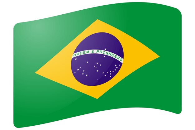 Ilustración de la bandera del país de Brasil