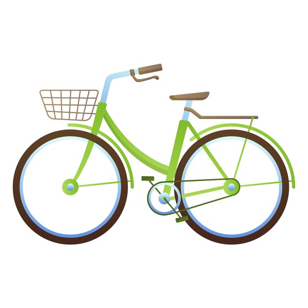 Ilustración de una bicicleta de sostenibilidad de diseño plano