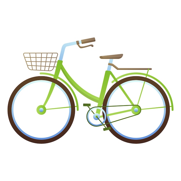 Ilustración de una bicicleta de sostenibilidad de diseño plano