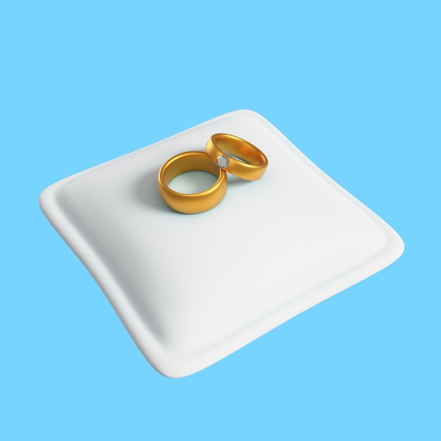 PSD gratuito ilustración de boda 3d de anillos.