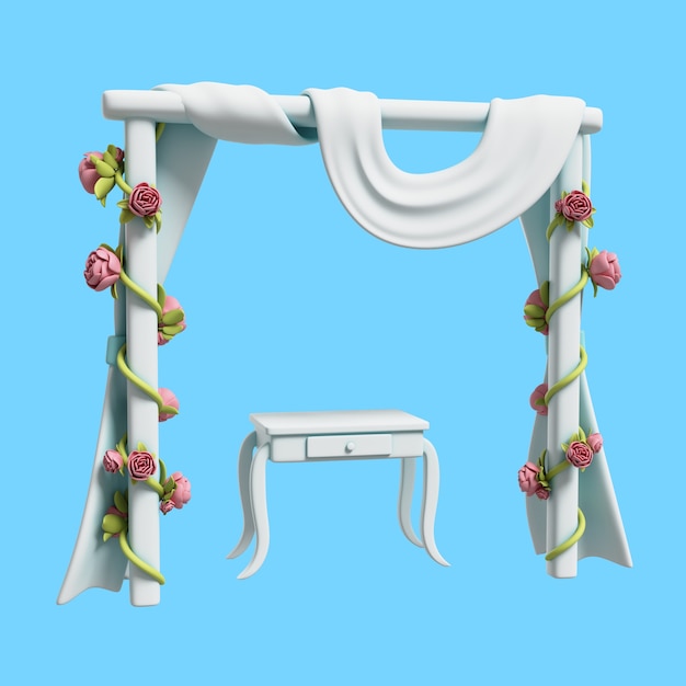 Ilustración de boda 3d de arco.