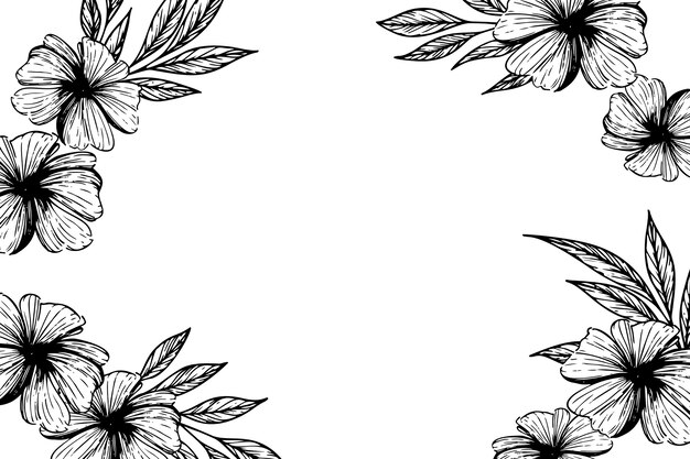 Ilustración de borde de flores botánicas