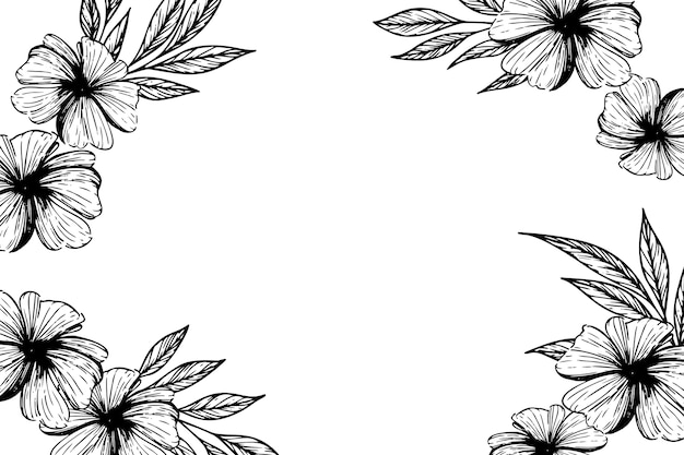 Ilustración de borde de flores botánicas