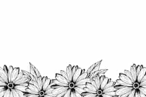 PSD gratuito ilustración de borde de flores botánicas