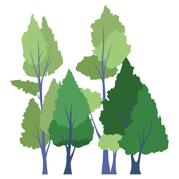 Ilustración del bosque verde