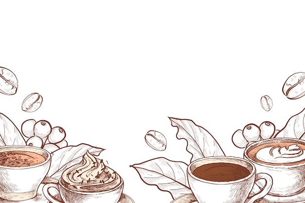 ILUSTRACIÓN DE CAFÉ DIBUJADO A MANO