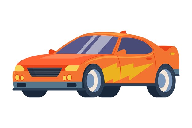Ilustración de un coche moderno de dibujos animados