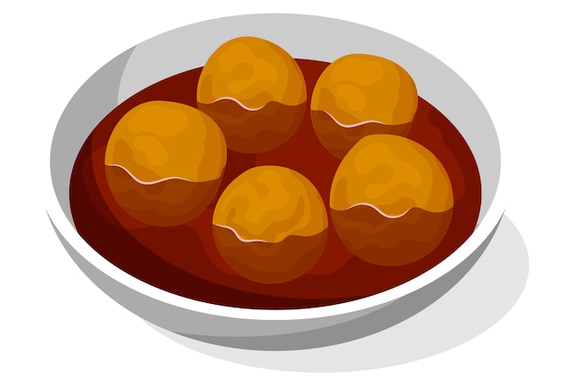 Ilustración de comida india aislada