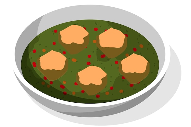 Ilustración de comida india aislada