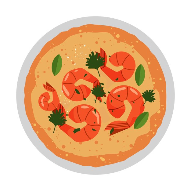 Ilustración de comida italiana aislada