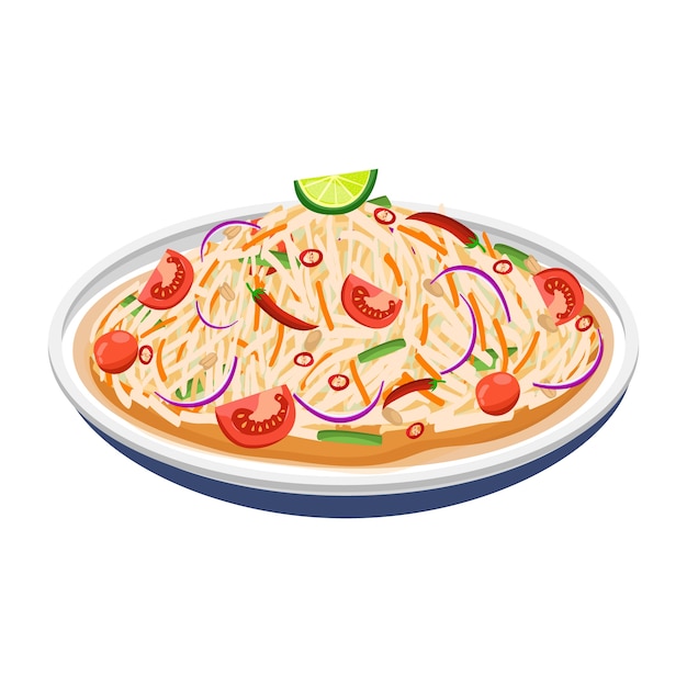 Ilustración de comida italiana aislada