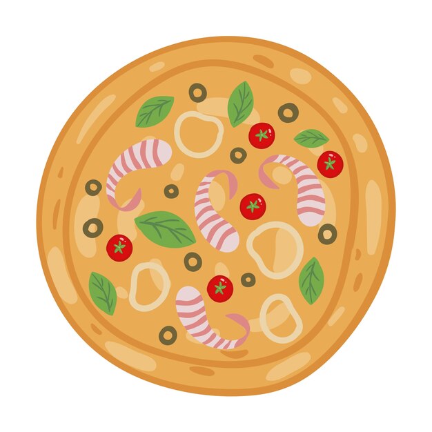Ilustración de comida italiana aislada