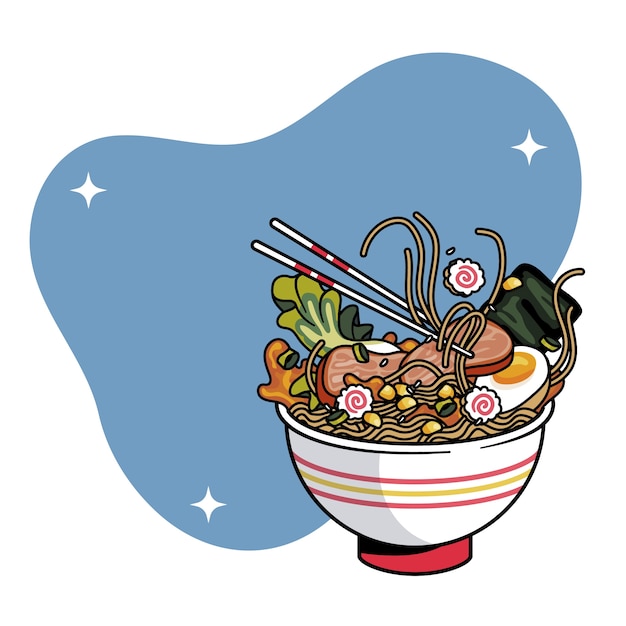 Ilustración de comida japonesa aislada
