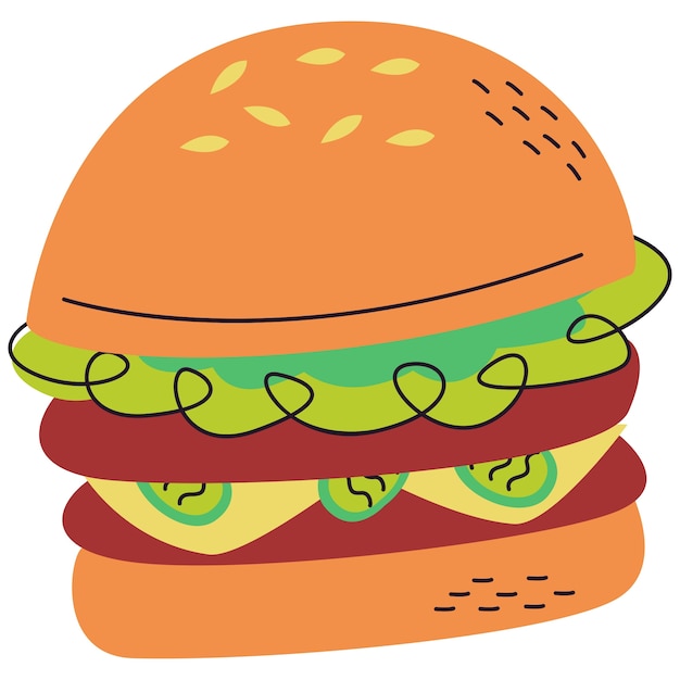 Ilustración de comida rápida de diseño plano