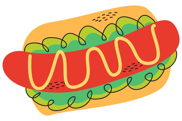 Ilustración de comida rápida de diseño plano