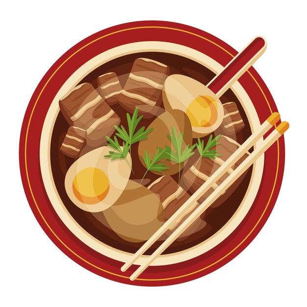 Ilustración de comida tailandesa aislada