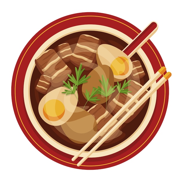 Ilustración de comida tailandesa aislada