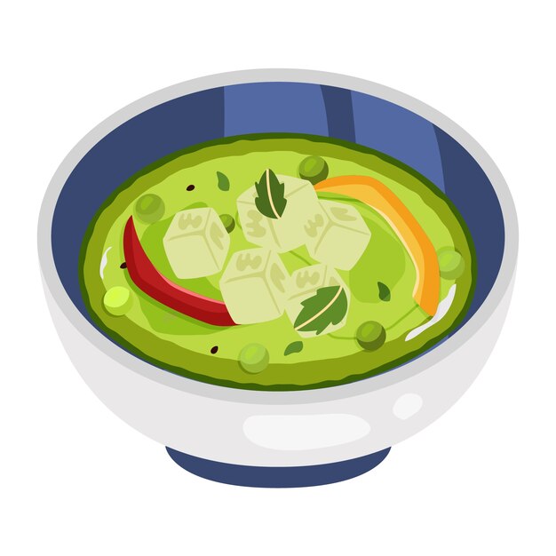 Ilustración de comida tailandesa aislada