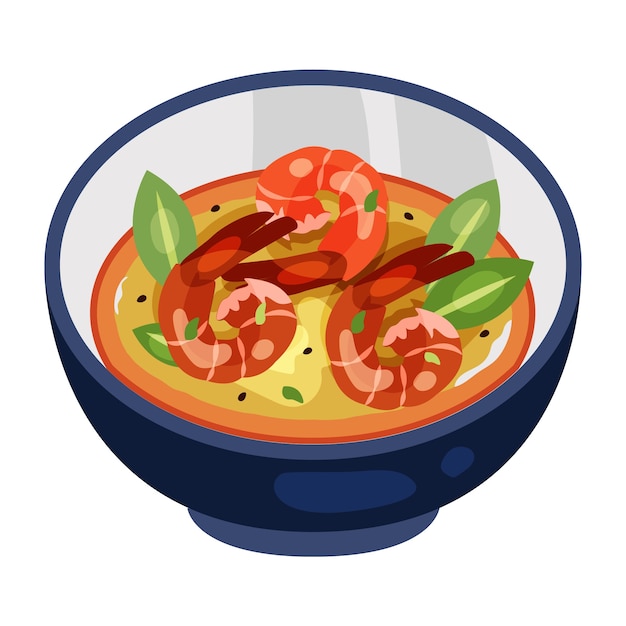 Ilustración de comida tailandesa aislada