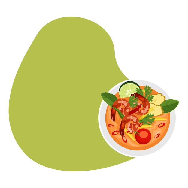 Ilustración de comida tailandesa aislada
