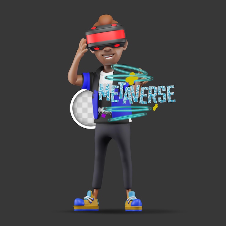 PSD gratuito ilustración con concepto de metaverso. ilustración 3d