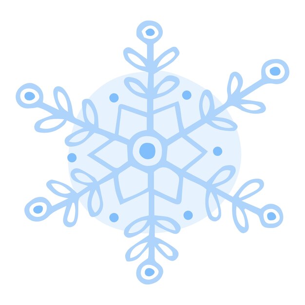 Ilustración de copos de nieve azules aislados