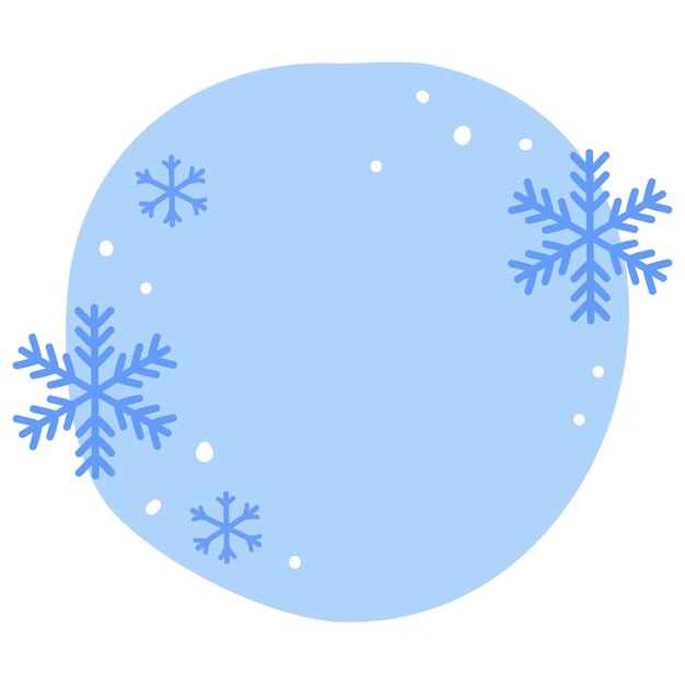 Ilustración de copos de nieve azules aislados
