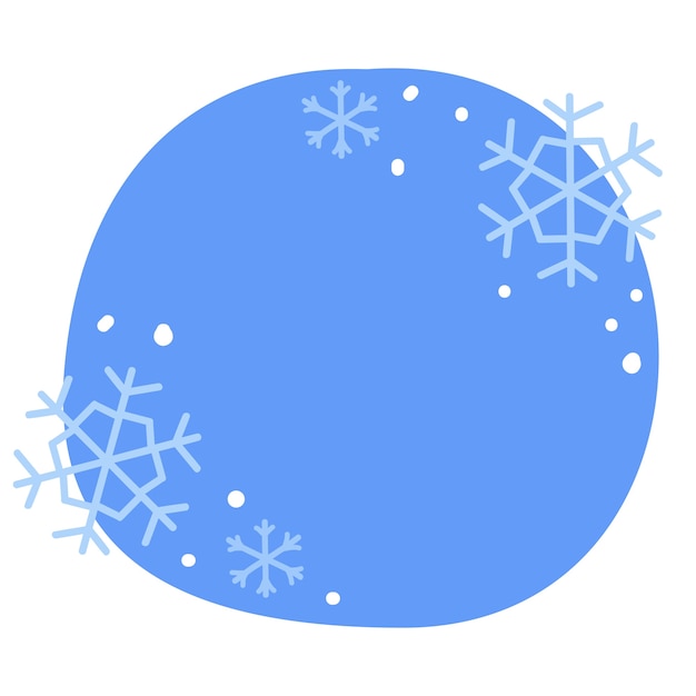 Ilustración de copos de nieve azules aislados