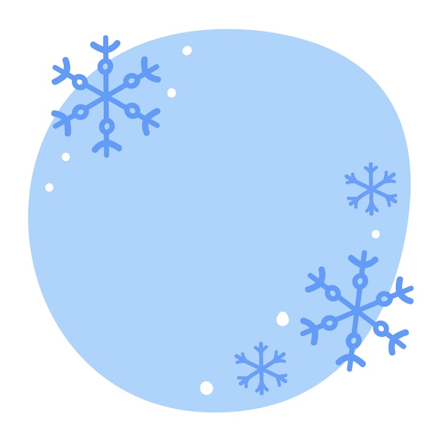 Ilustración de copos de nieve azules aislados