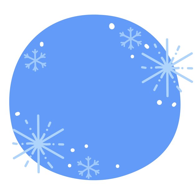 Ilustración de copos de nieve azules aislados