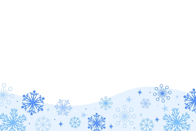 Ilustración de copos de nieve azules aislados