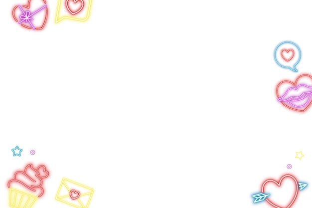 Ilustración del corazón de neón