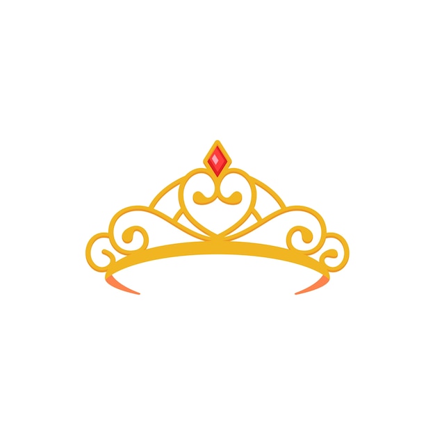Ilustración de la corona de diseño plano.