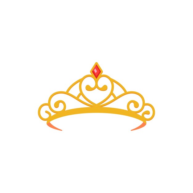 Ilustración de la corona de diseño plano.