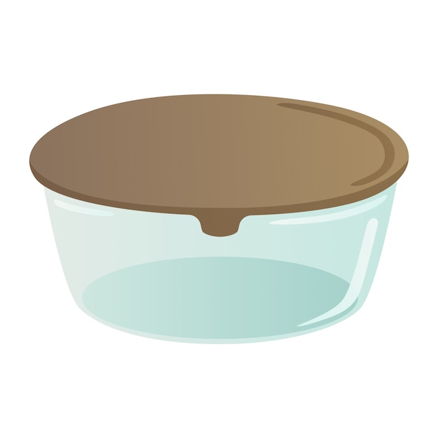 Ilustración de un cuenco reutilizable de diseño plano y sostenibilidad
