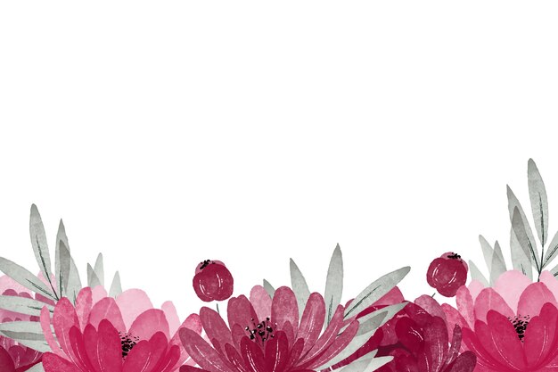 Ilustración detallada de flores de acuarela